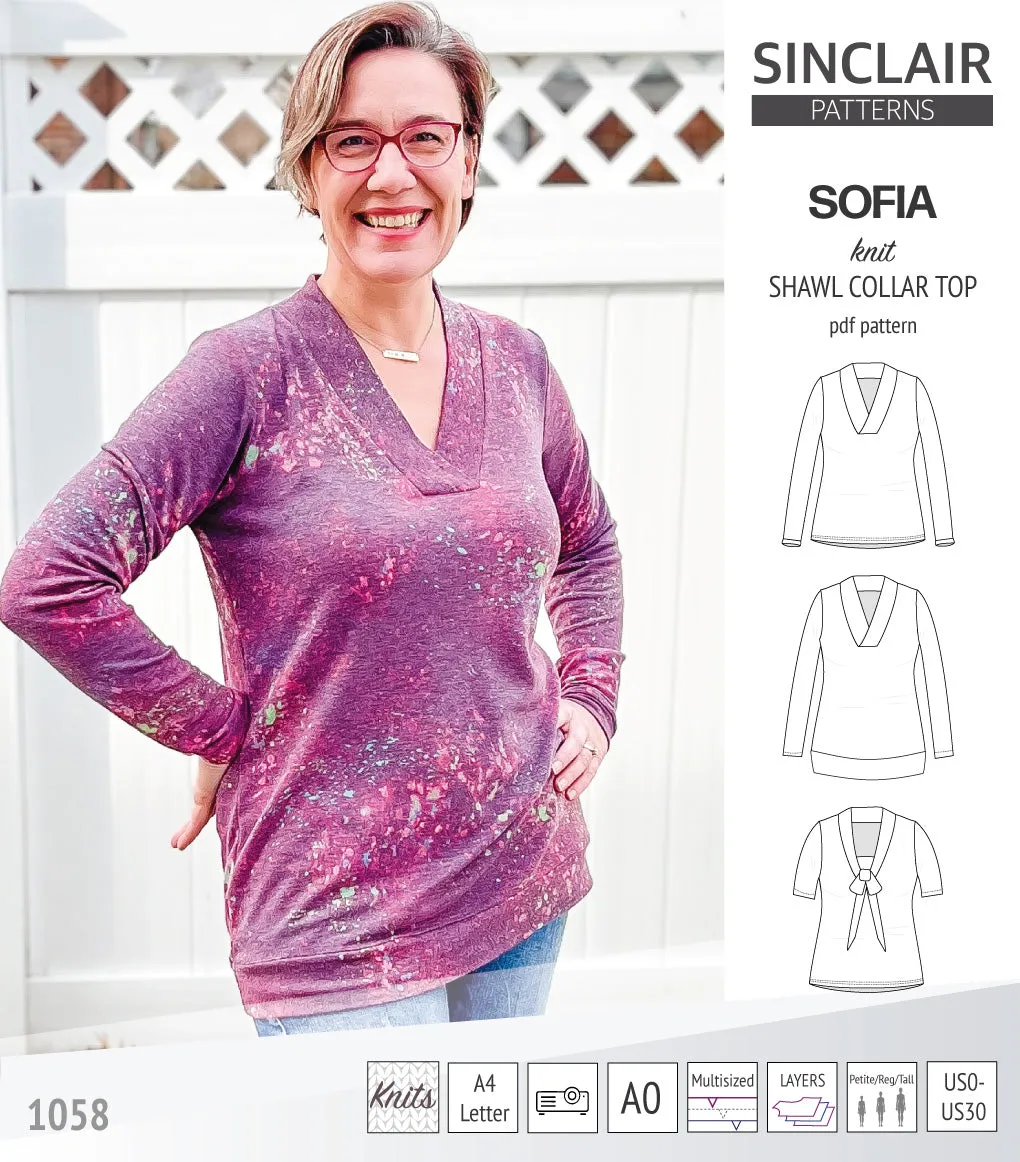 Sofia shawl collar classic sweater (PDF)