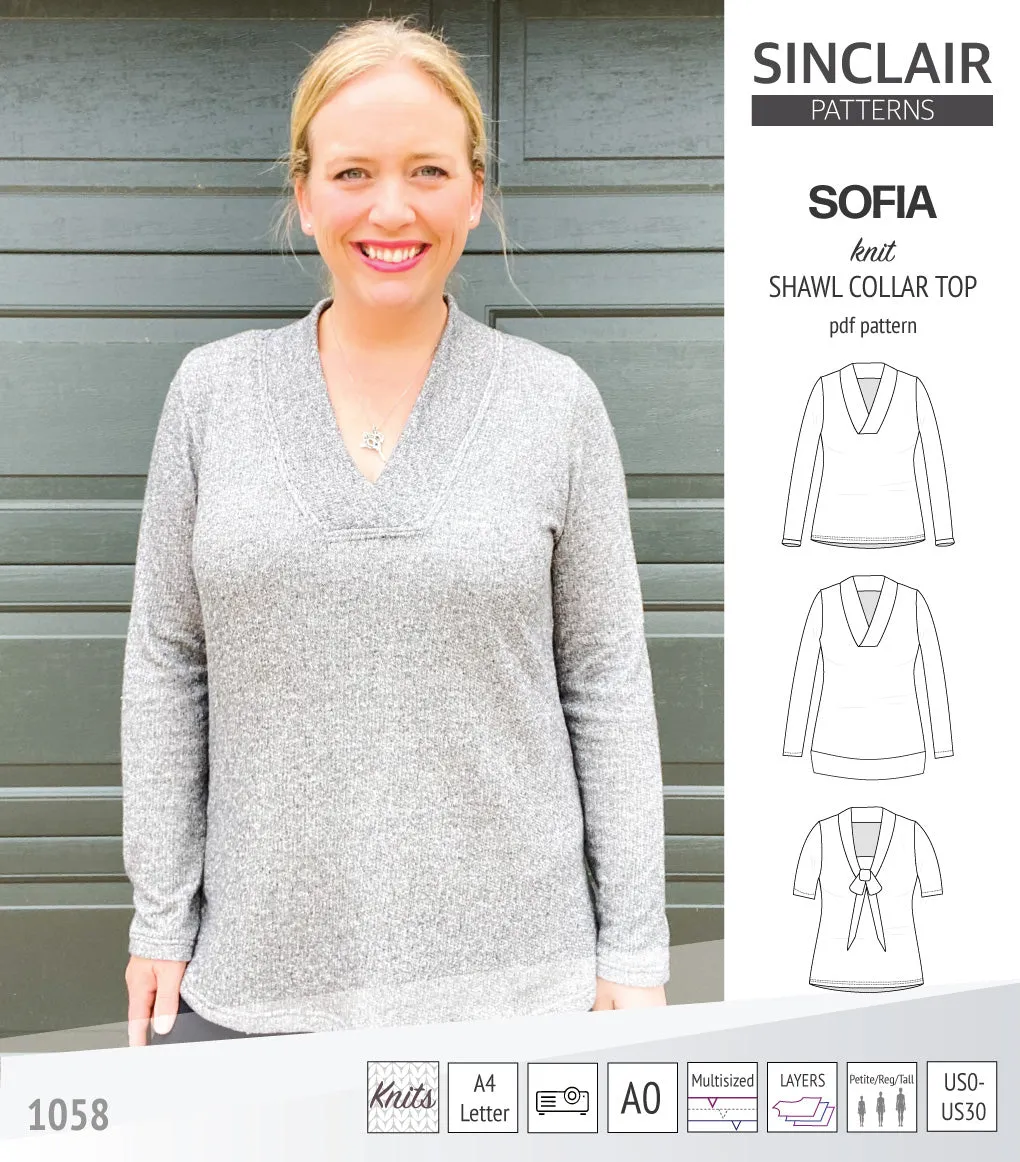 Sofia shawl collar classic sweater (PDF)