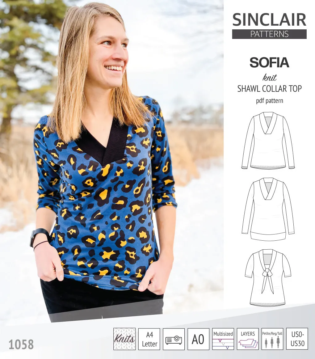 Sofia shawl collar classic sweater (PDF)