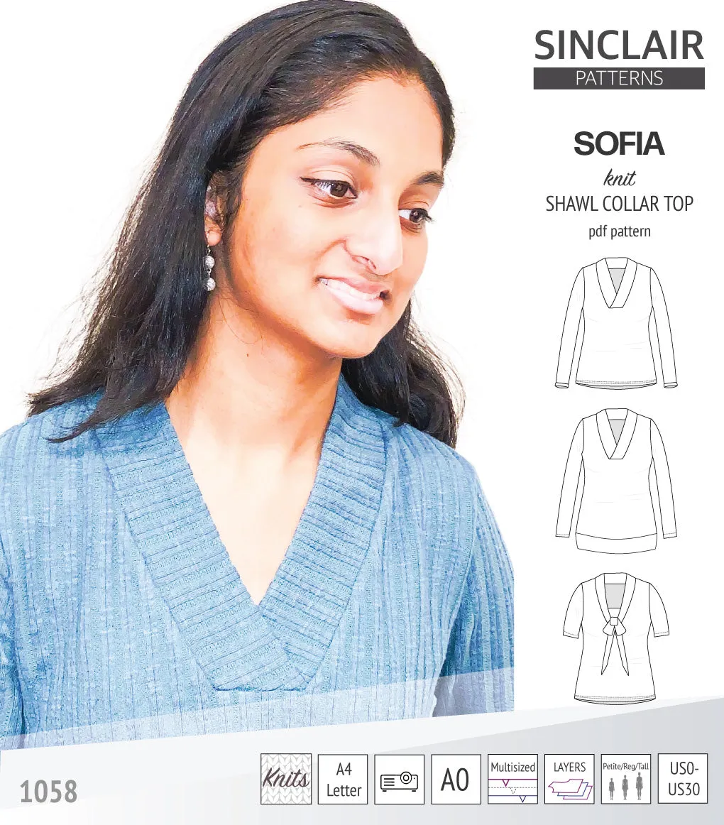 Sofia shawl collar classic sweater (PDF)