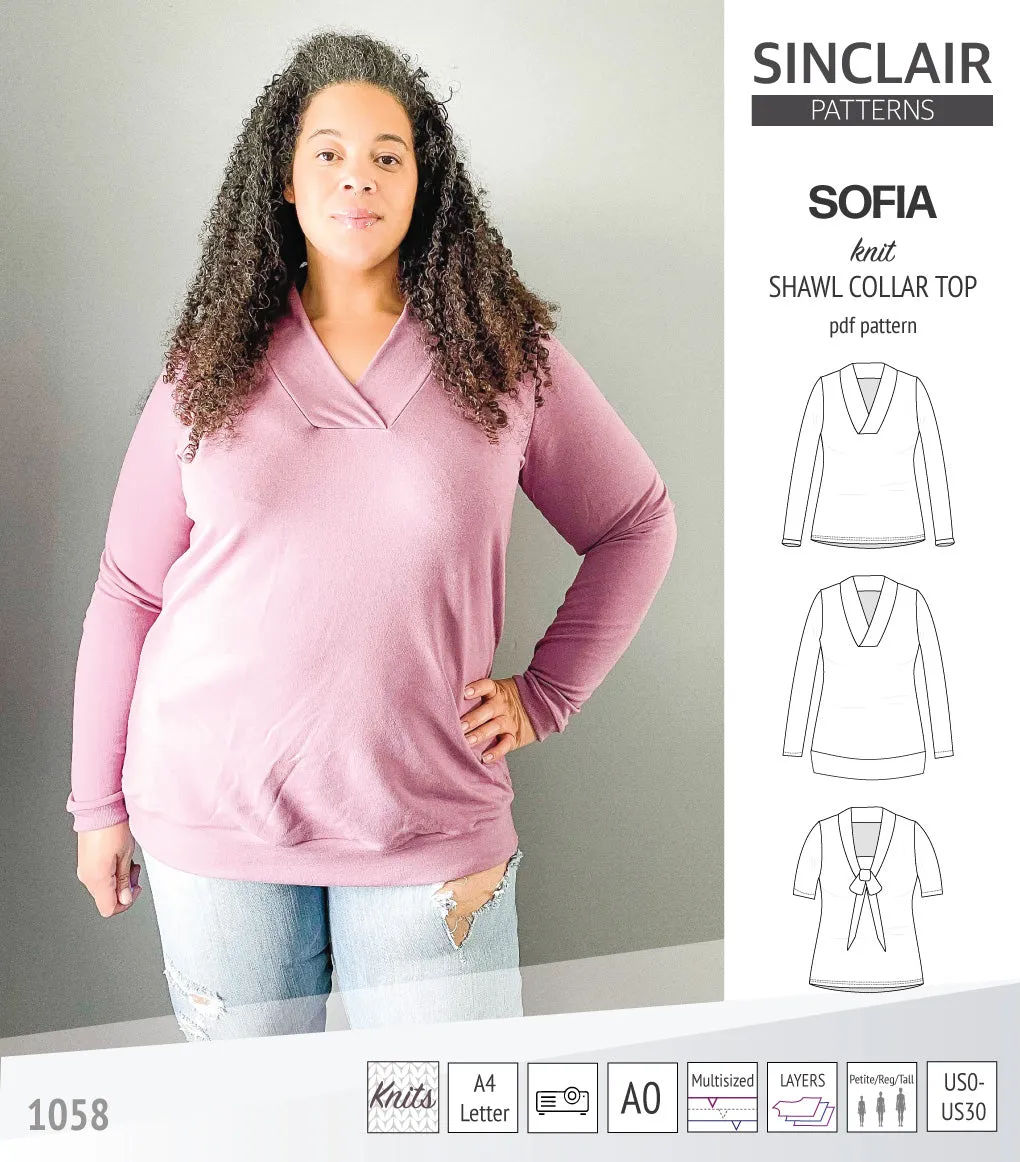Sofia shawl collar classic sweater (PDF)