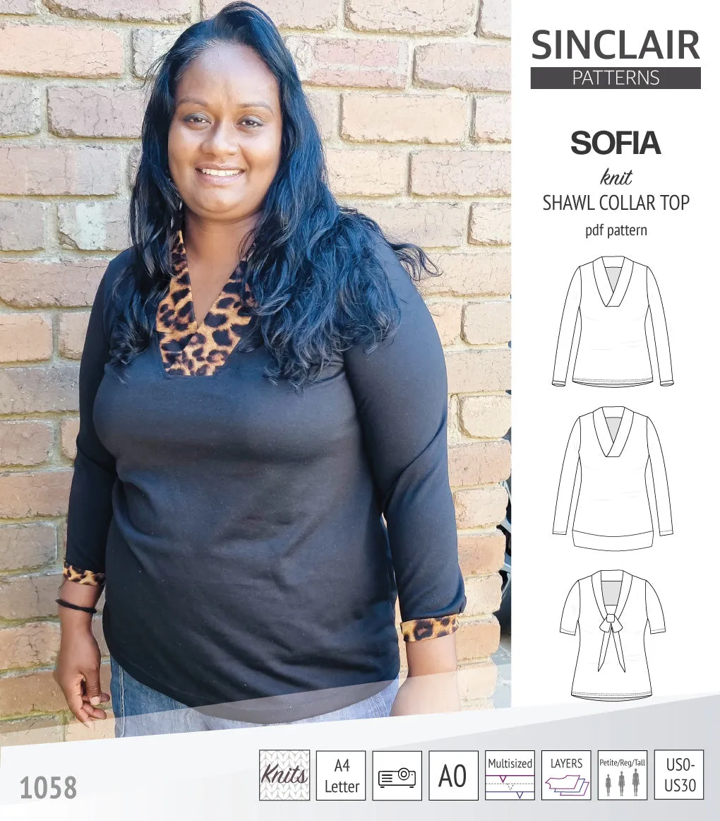 Sofia shawl collar classic sweater (PDF)