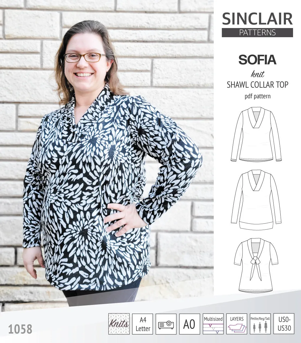 Sofia shawl collar classic sweater (PDF)