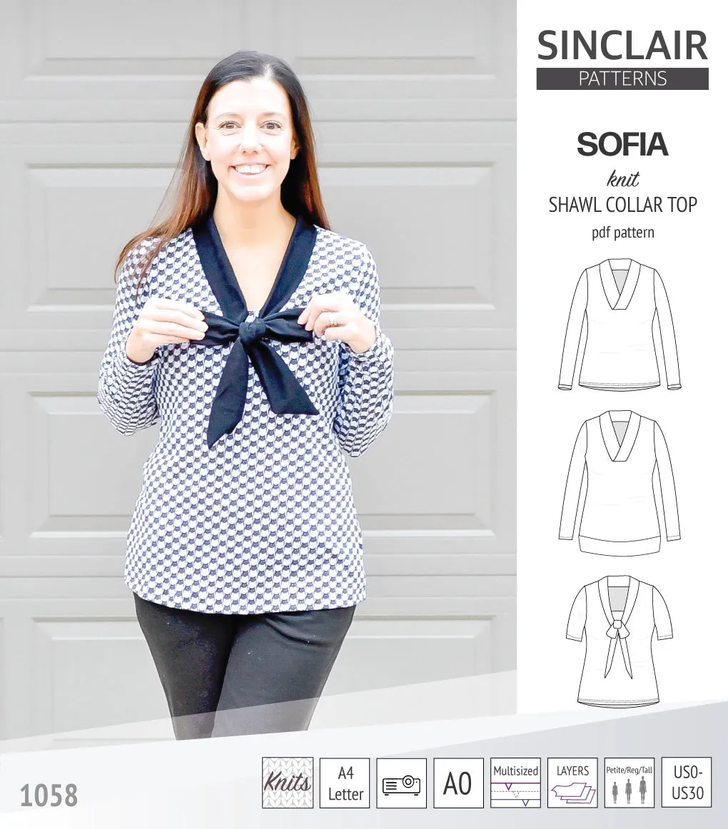 Sofia shawl collar classic sweater (PDF)