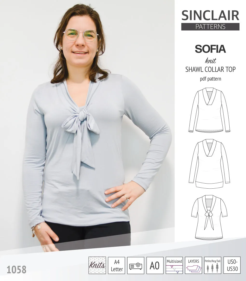 Sofia shawl collar classic sweater (PDF)