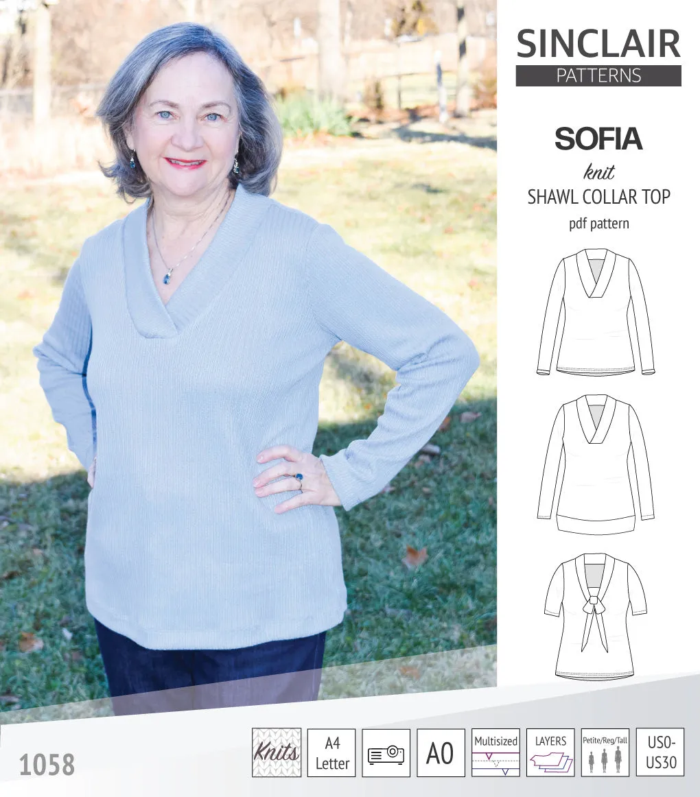 Sofia shawl collar classic sweater (PDF)
