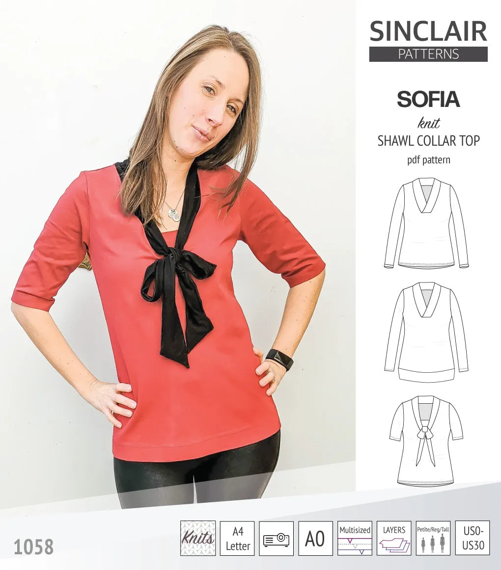 Sofia shawl collar classic sweater (PDF)