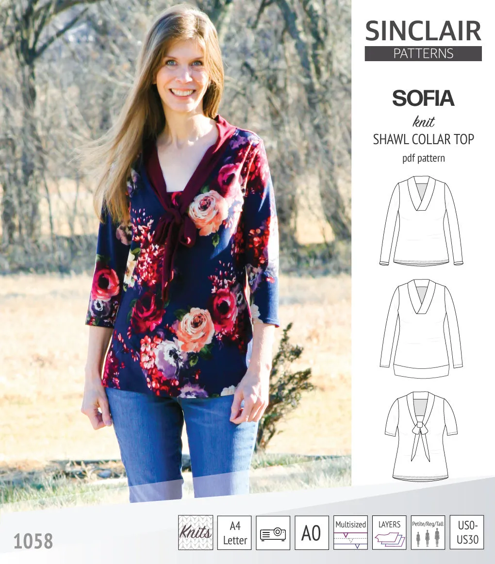 Sofia shawl collar classic sweater (PDF)