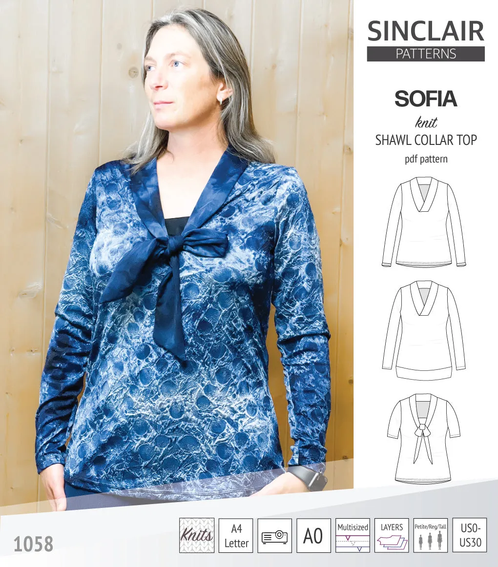 Sofia shawl collar classic sweater (PDF)