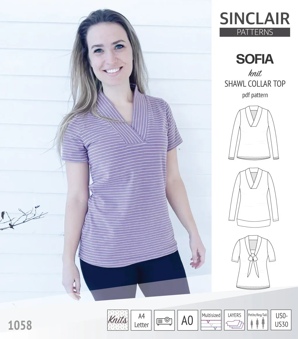Sofia shawl collar classic sweater (PDF)