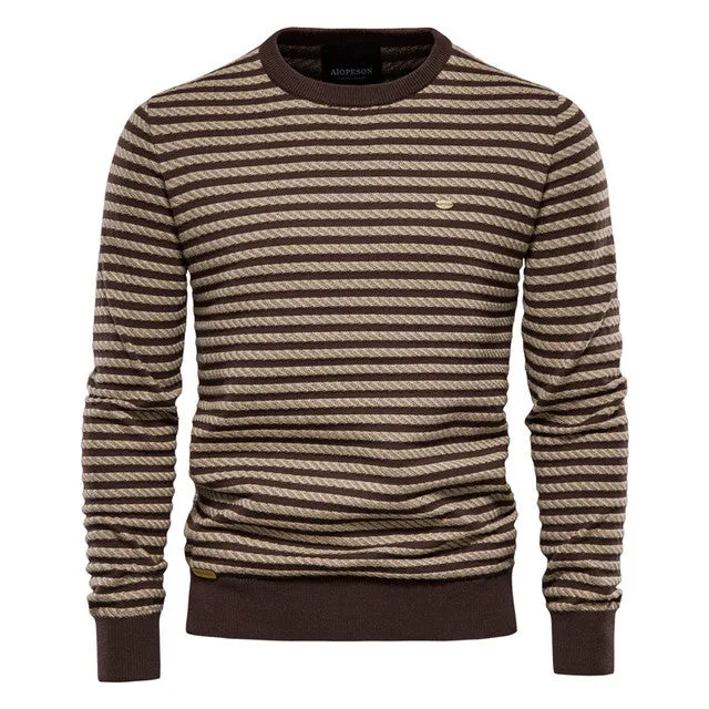 Spliced Cotton Sweater for Men