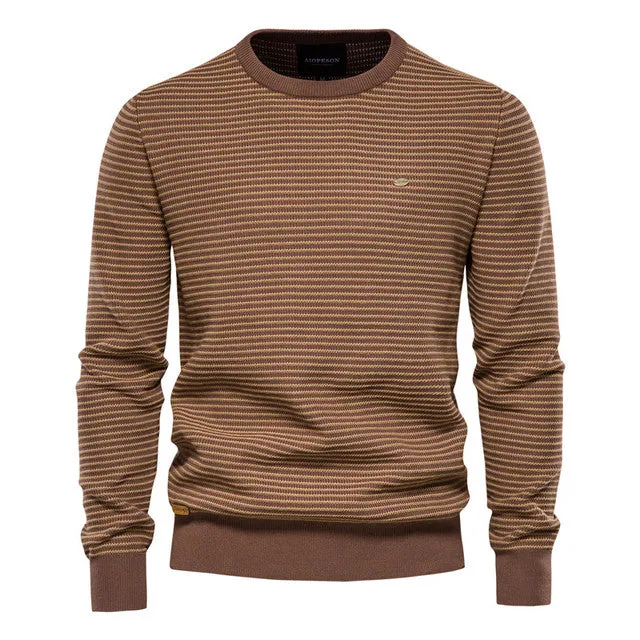 Spliced Cotton Sweater for Men