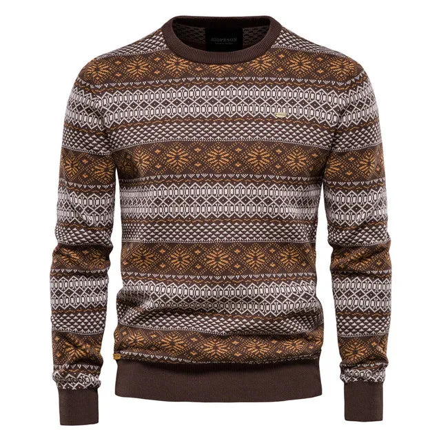 Spliced Cotton Sweater for Men