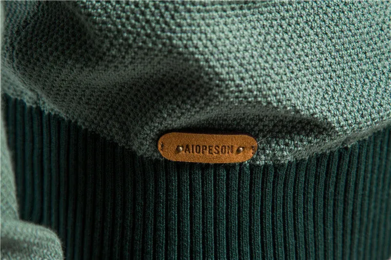 Spliced Cotton Sweater for Men