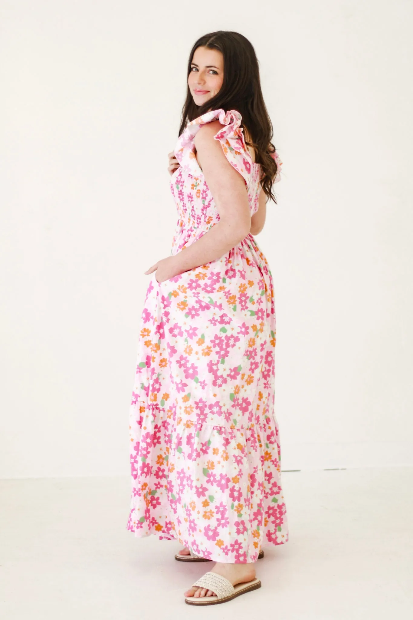 Sunday Brunch Floral Midi Dress