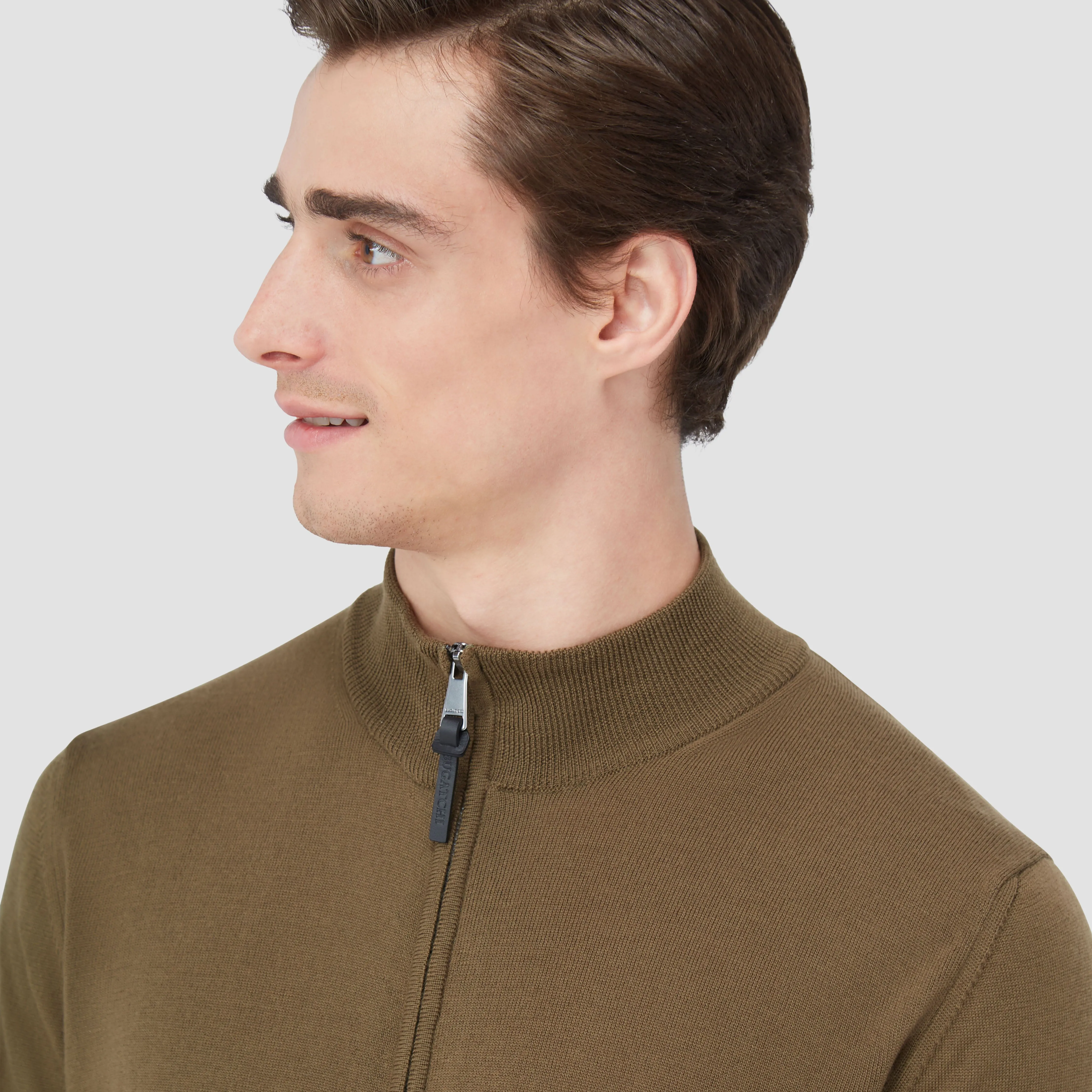 Super Merino Mock Neck Full Zip Sweater