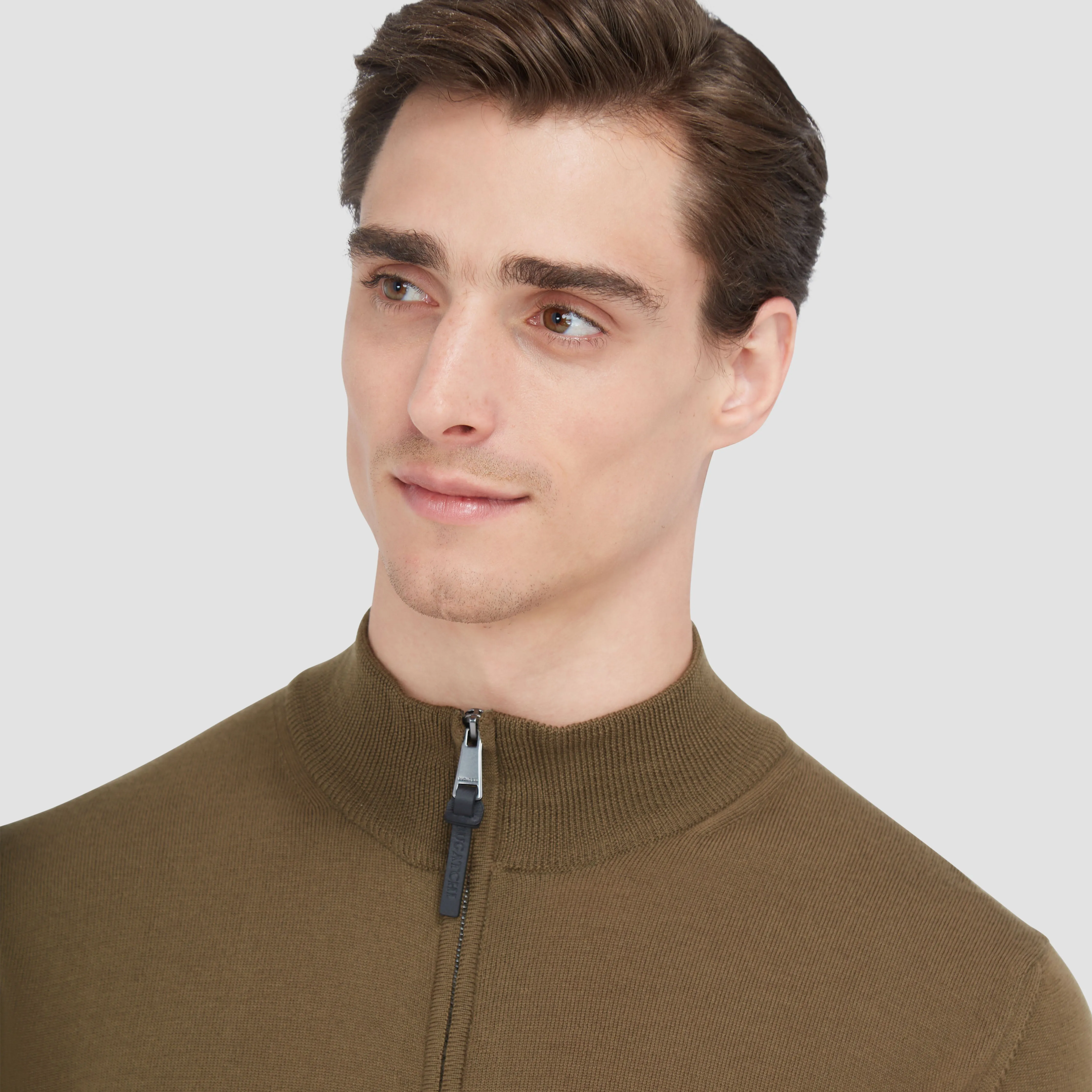 Super Merino Mock Neck Full Zip Sweater