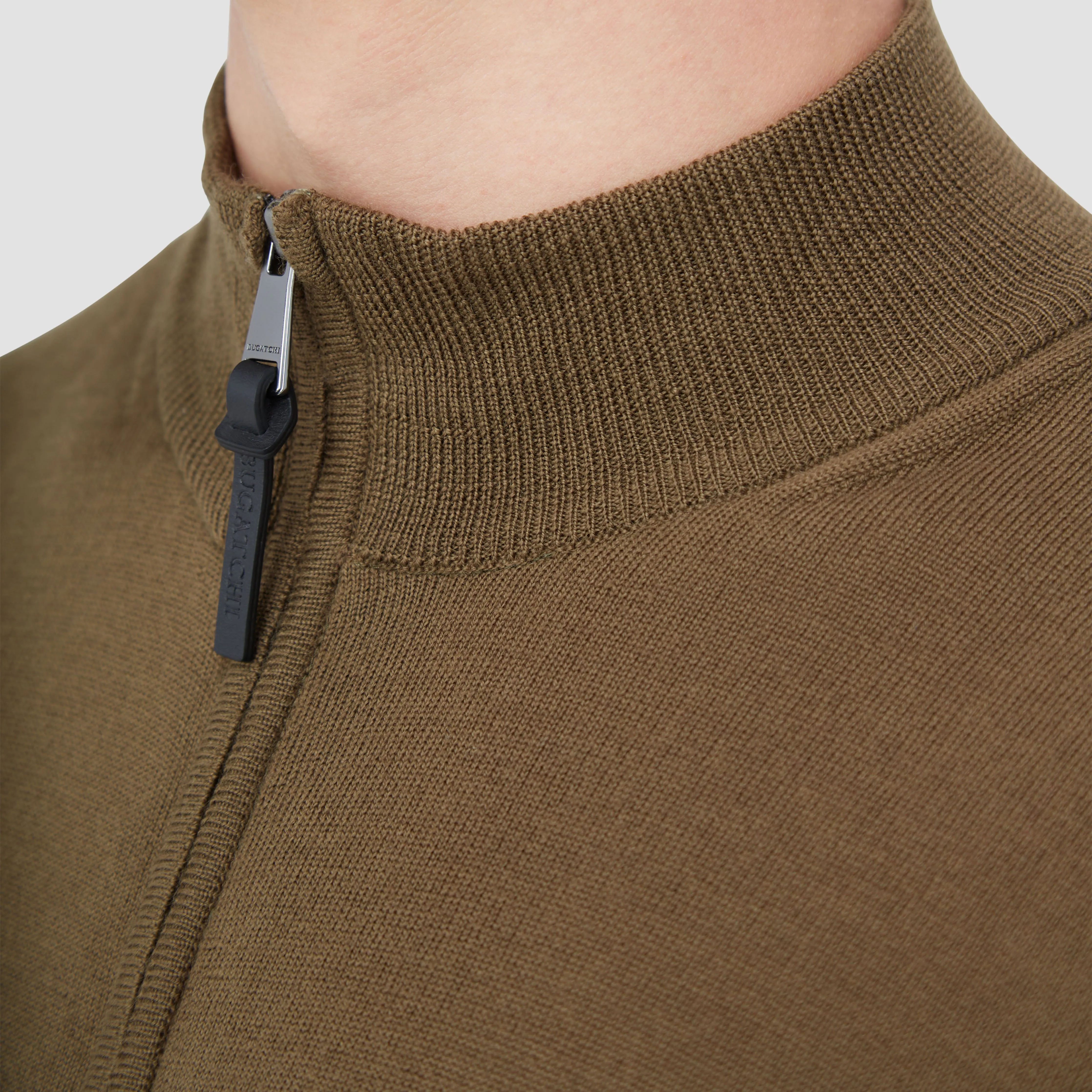 Super Merino Mock Neck Full Zip Sweater