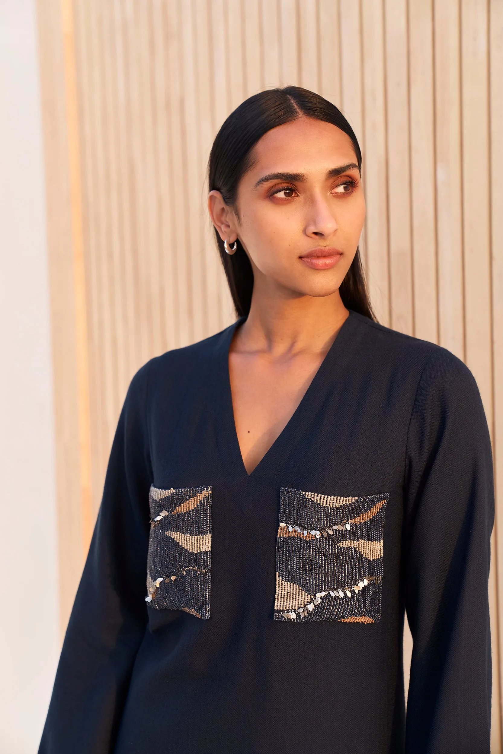 Tanzania Woollen Top (Night Blue)