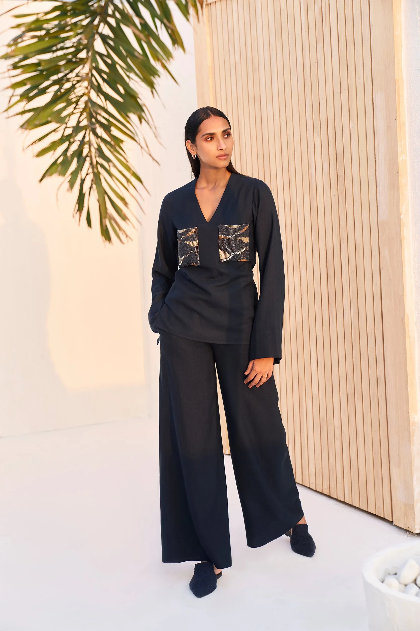 Tanzania Woollen Top (Night Blue)