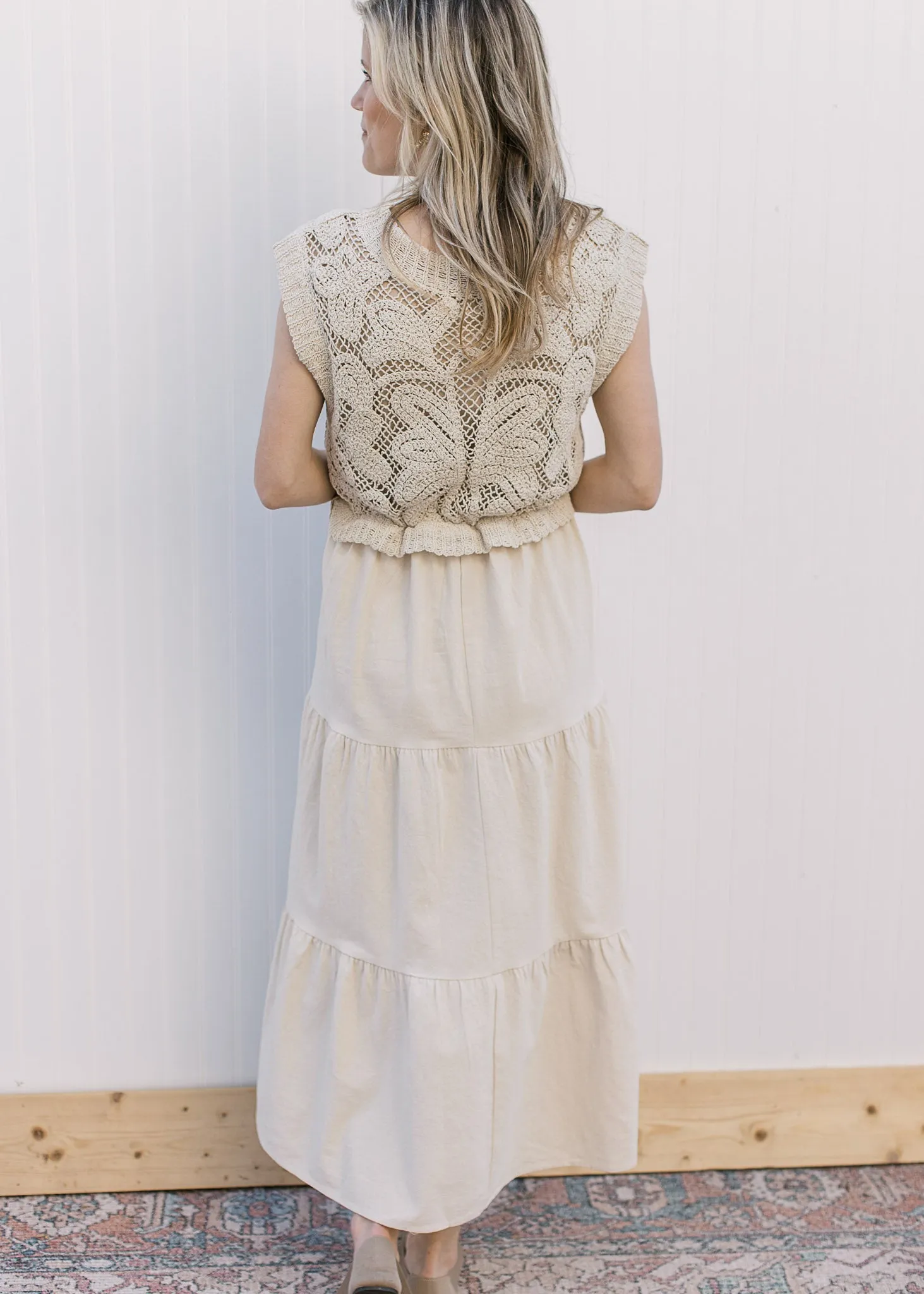 Taupe Openwork Dress