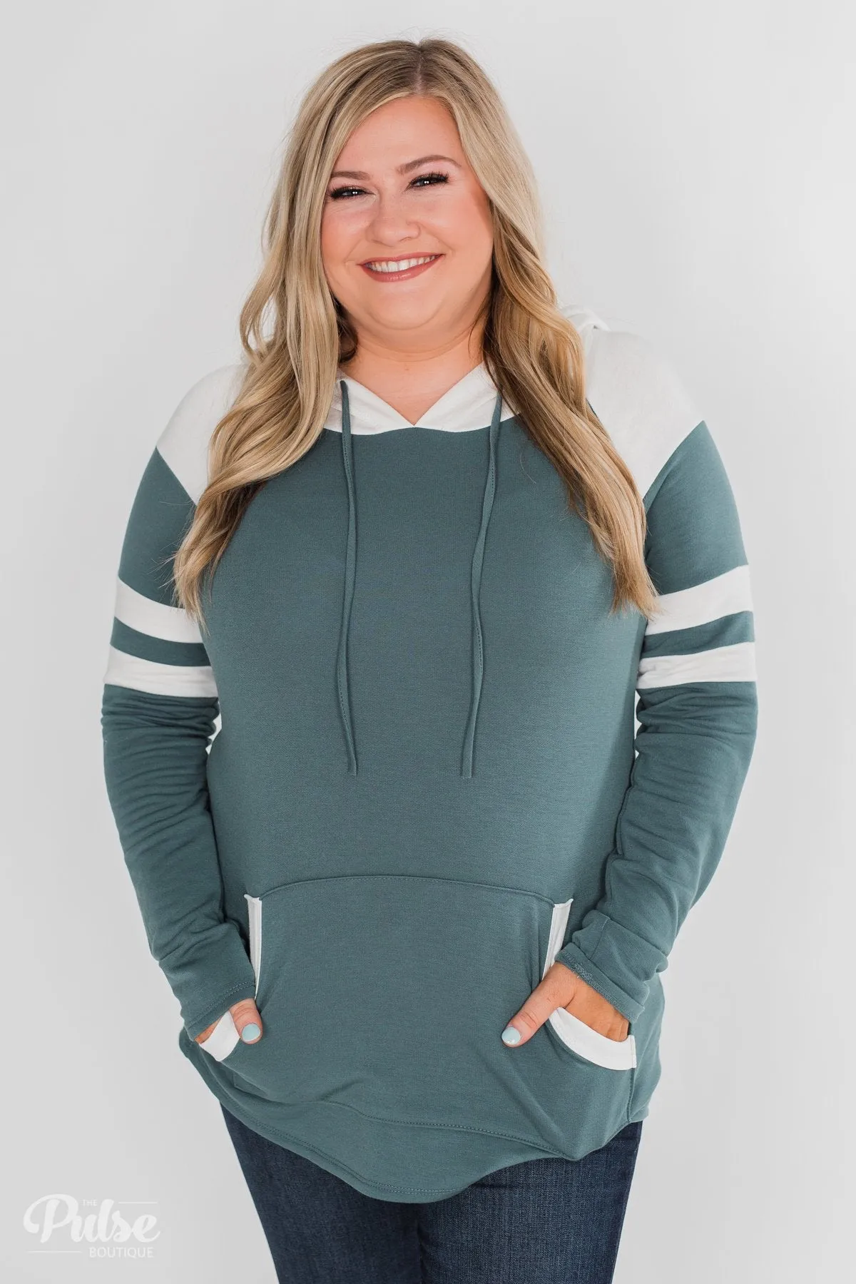 Tempting in Teal Lightweight Hoodie - Dark Teal