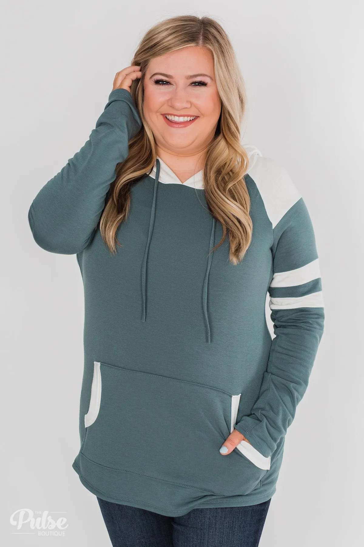 Tempting in Teal Lightweight Hoodie - Dark Teal