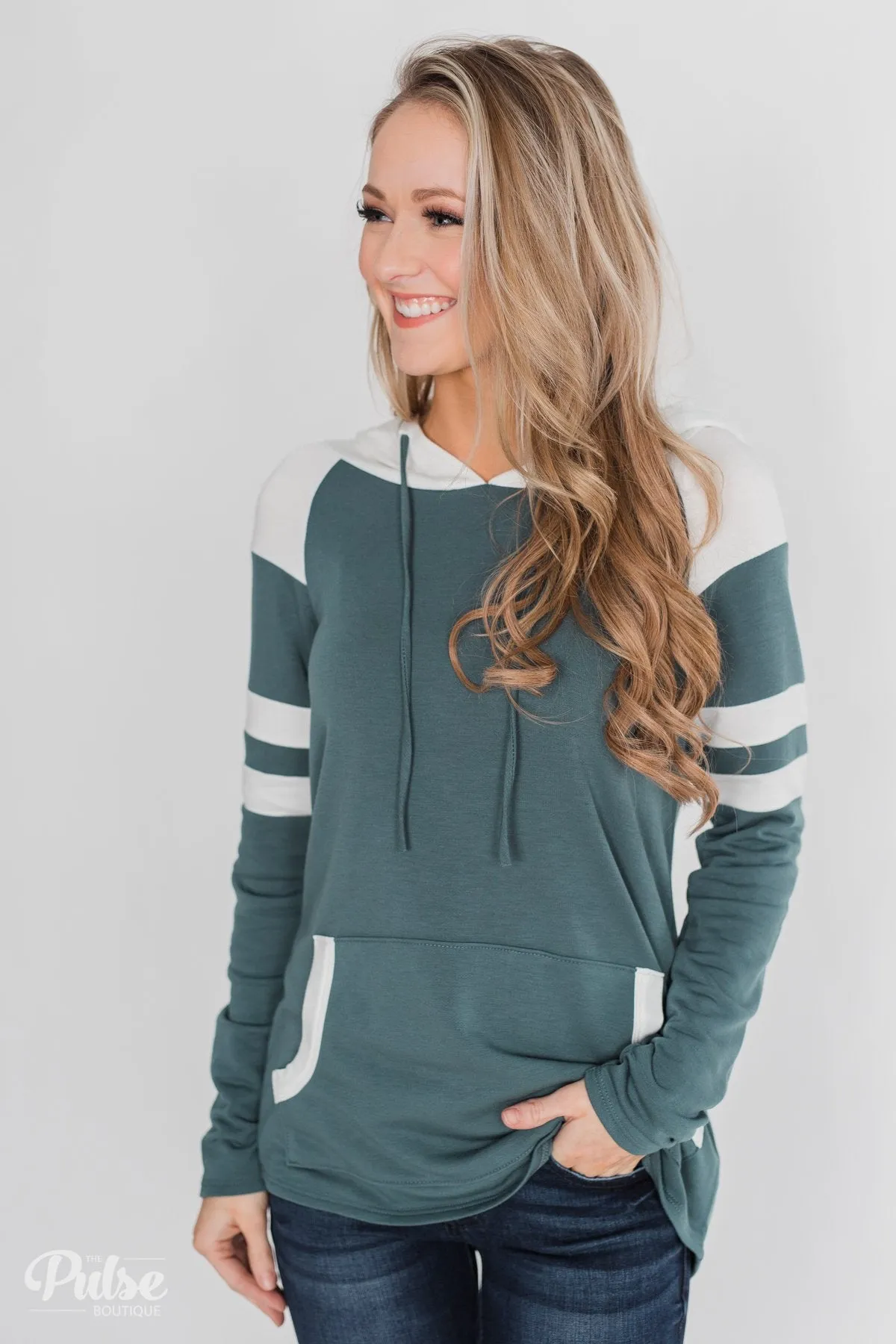 Tempting in Teal Lightweight Hoodie - Dark Teal
