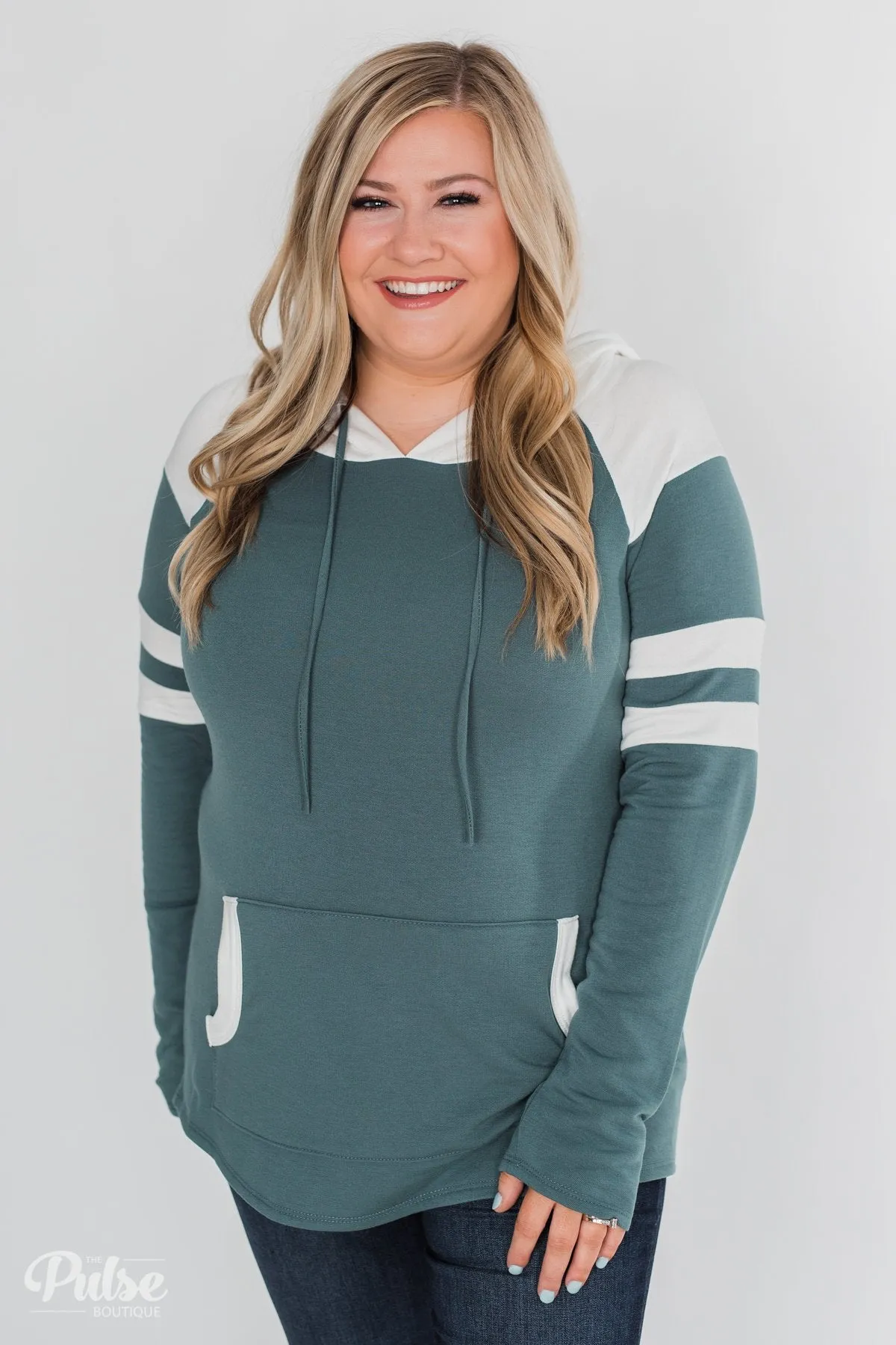 Tempting in Teal Lightweight Hoodie - Dark Teal
