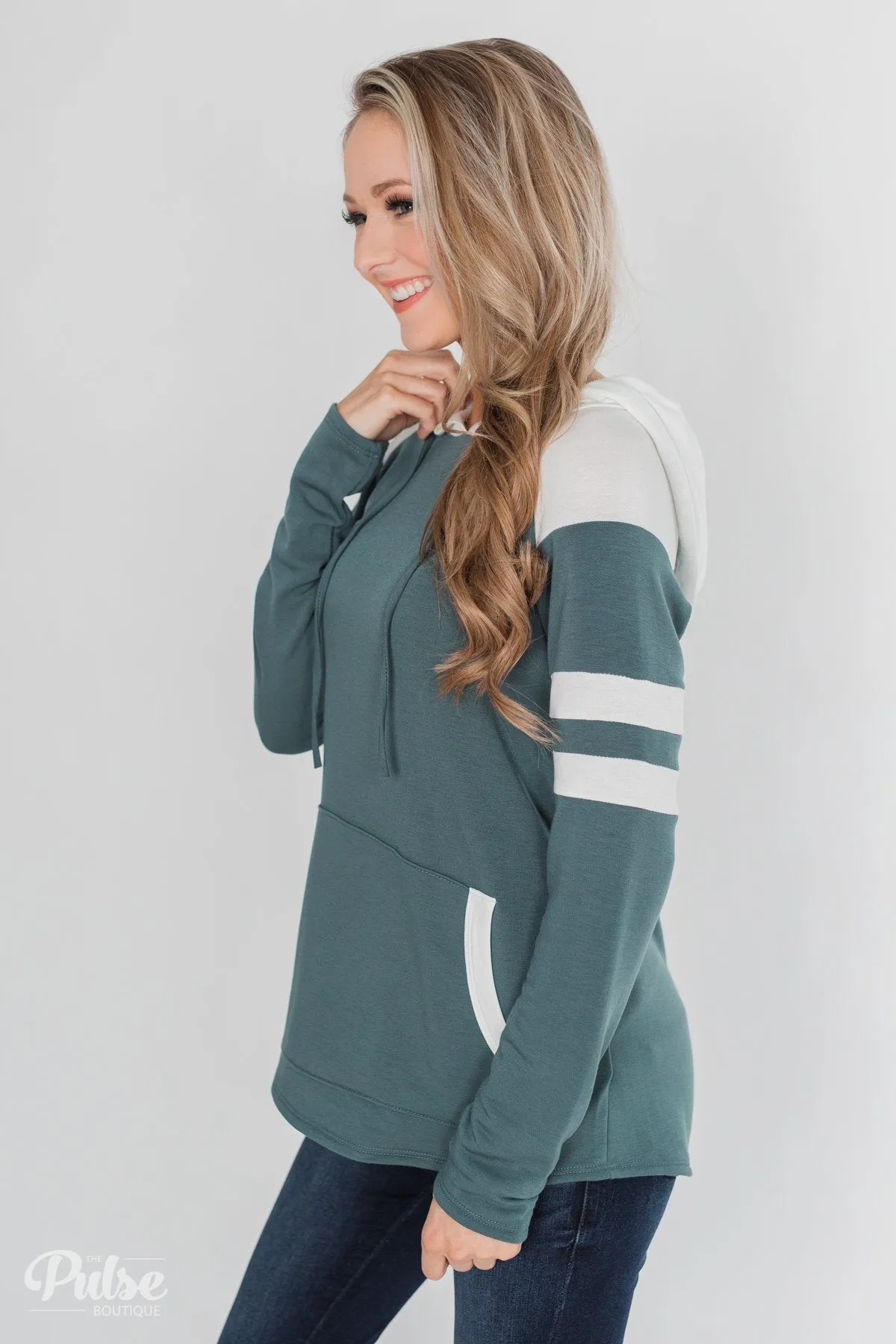 Tempting in Teal Lightweight Hoodie - Dark Teal