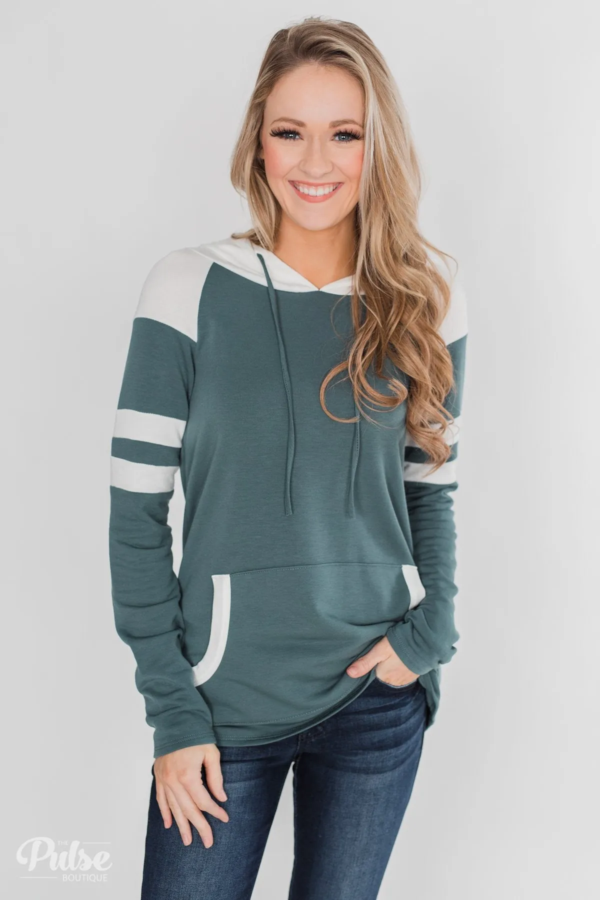 Tempting in Teal Lightweight Hoodie - Dark Teal