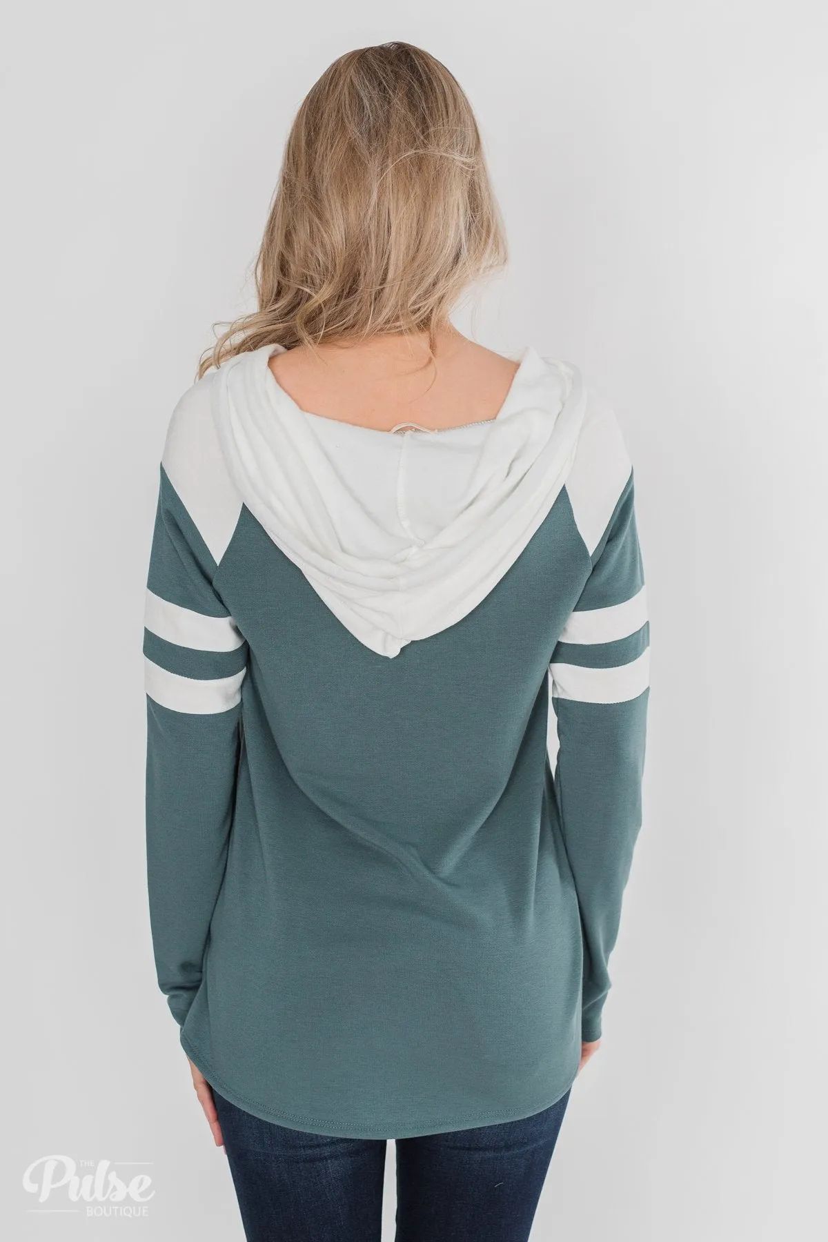 Tempting in Teal Lightweight Hoodie - Dark Teal