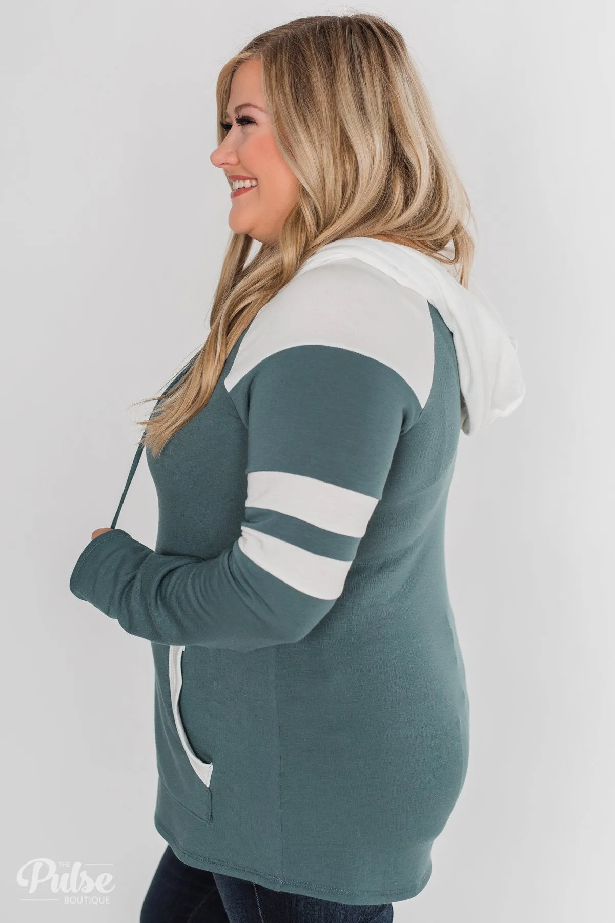 Tempting in Teal Lightweight Hoodie - Dark Teal