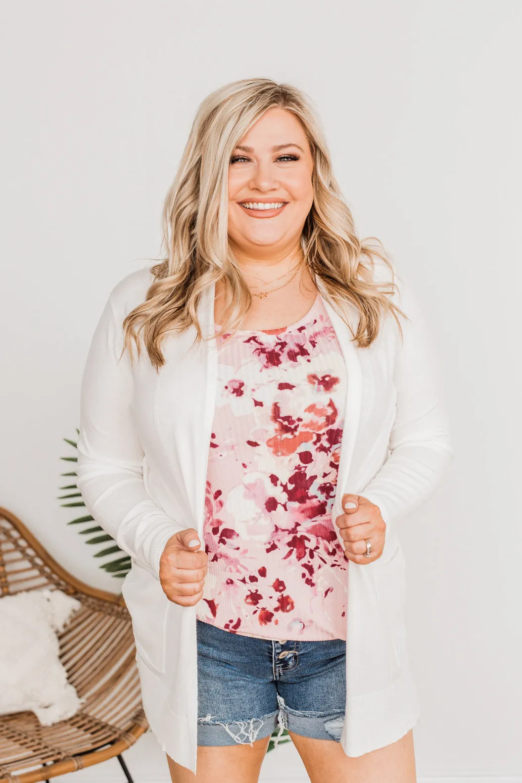 Time To Be Alive Drape Cardigan- Off White