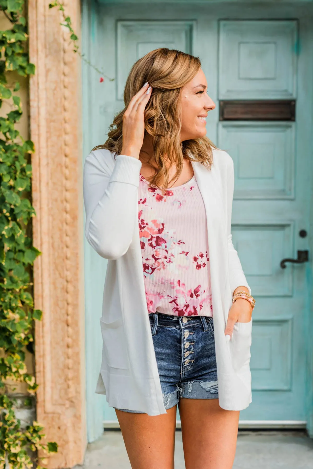 Time To Be Alive Drape Cardigan- Off White