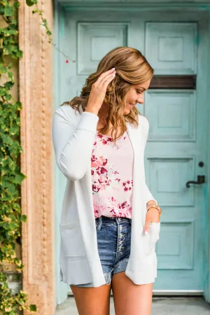 Time To Be Alive Drape Cardigan- Off White