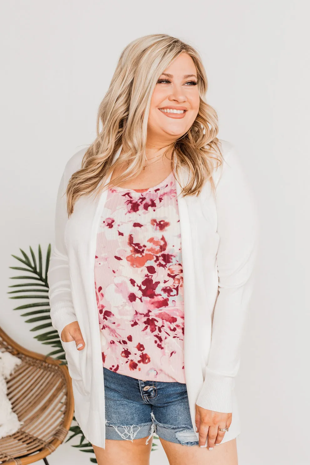 Time To Be Alive Drape Cardigan- Off White