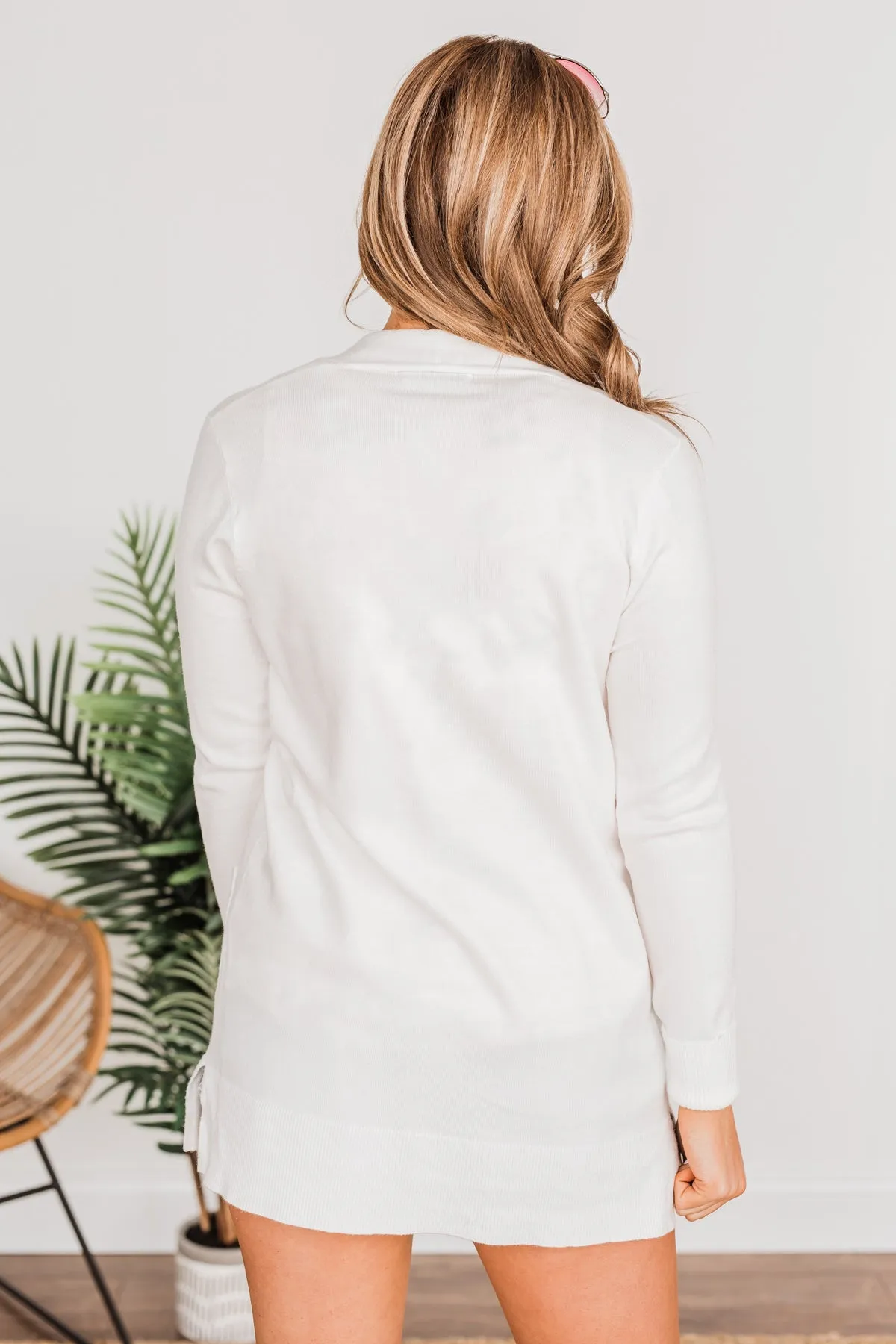 Time To Be Alive Drape Cardigan- Off White