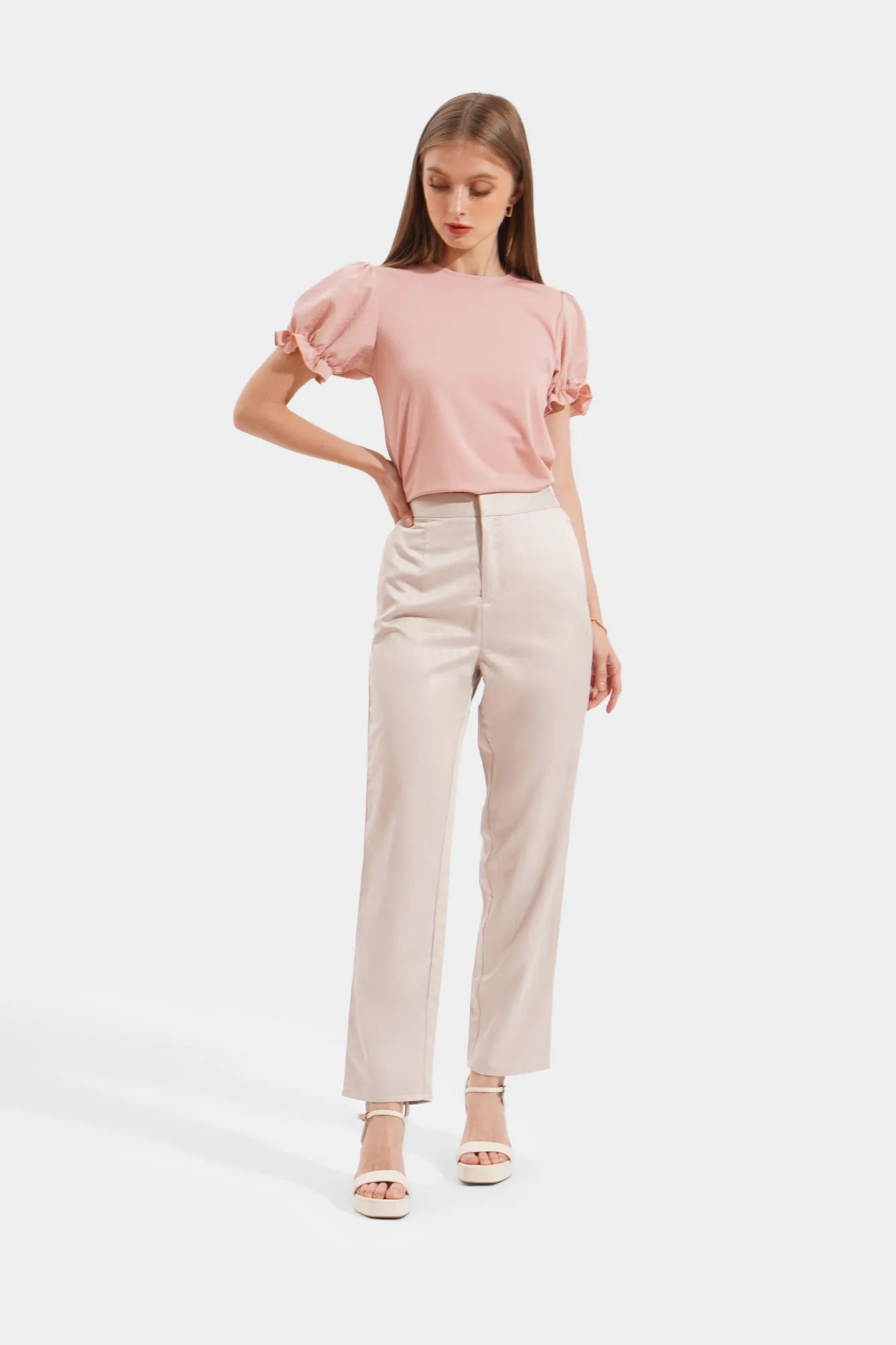 Tonal Stripe Slim Cozy Pants
