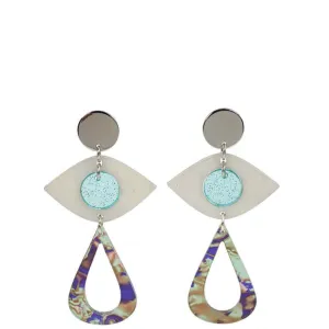TooLally Eye Motif Drop Earrings - Blue