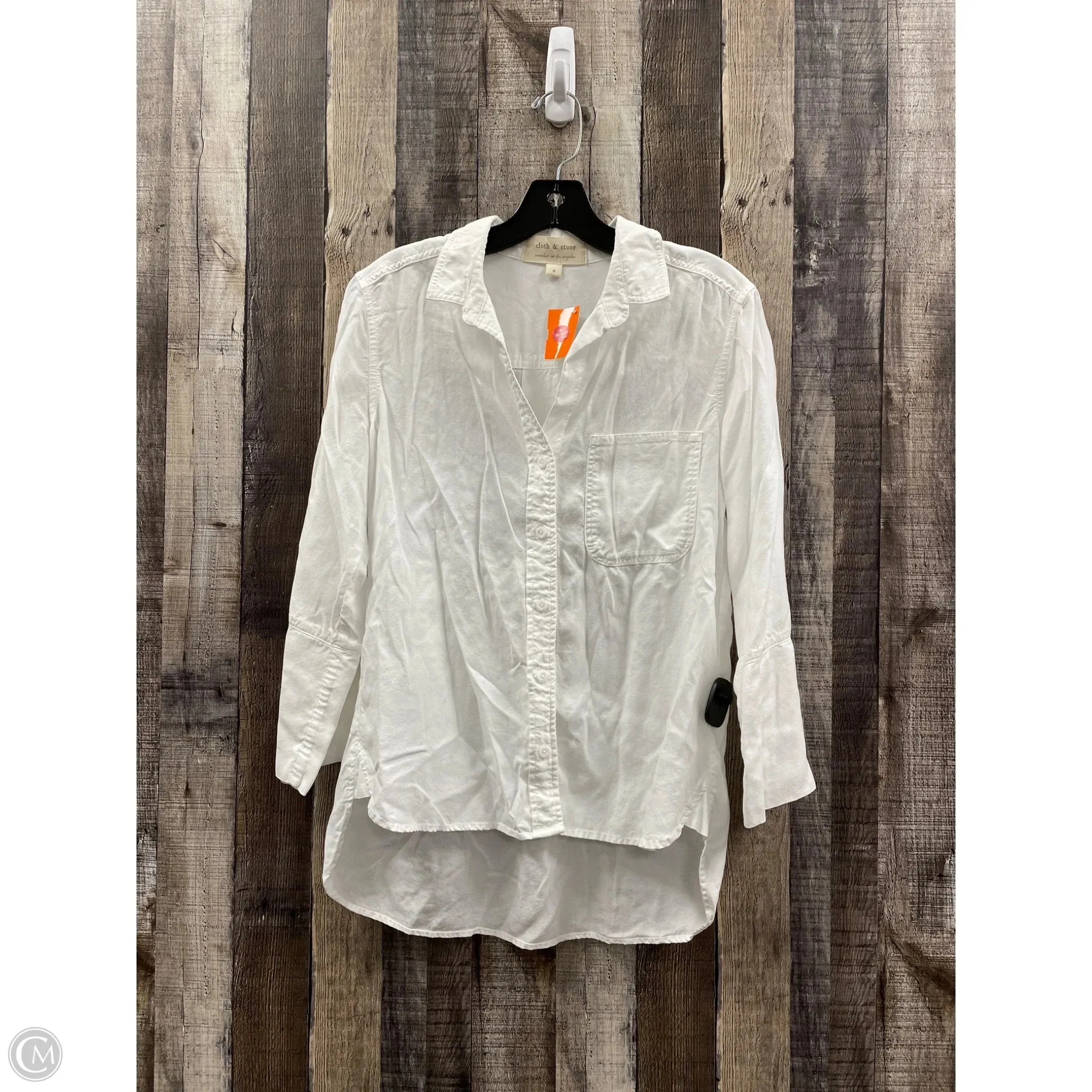 Top Long Sleeve By Cloth & Stone In White, Size: S