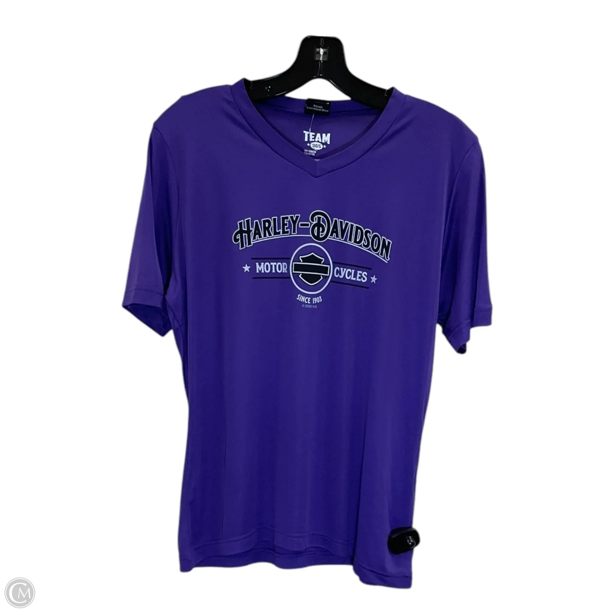 Top Short Sleeve By Harley Davidson In Purple, Size: M