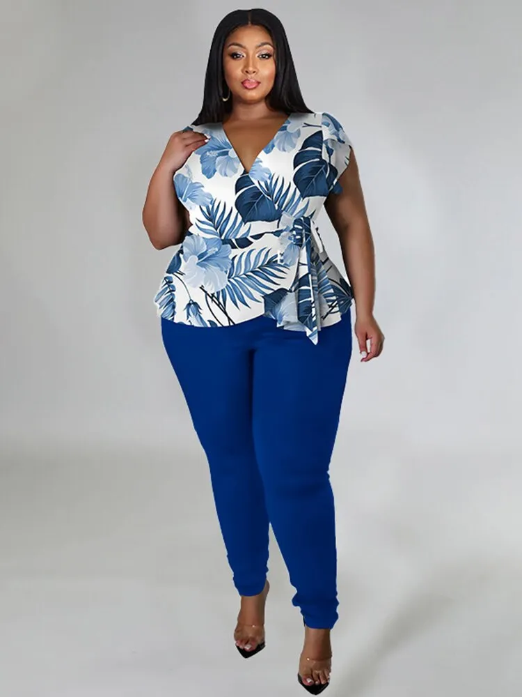 Two Piece Elegant Fitted Top and Leggings Set