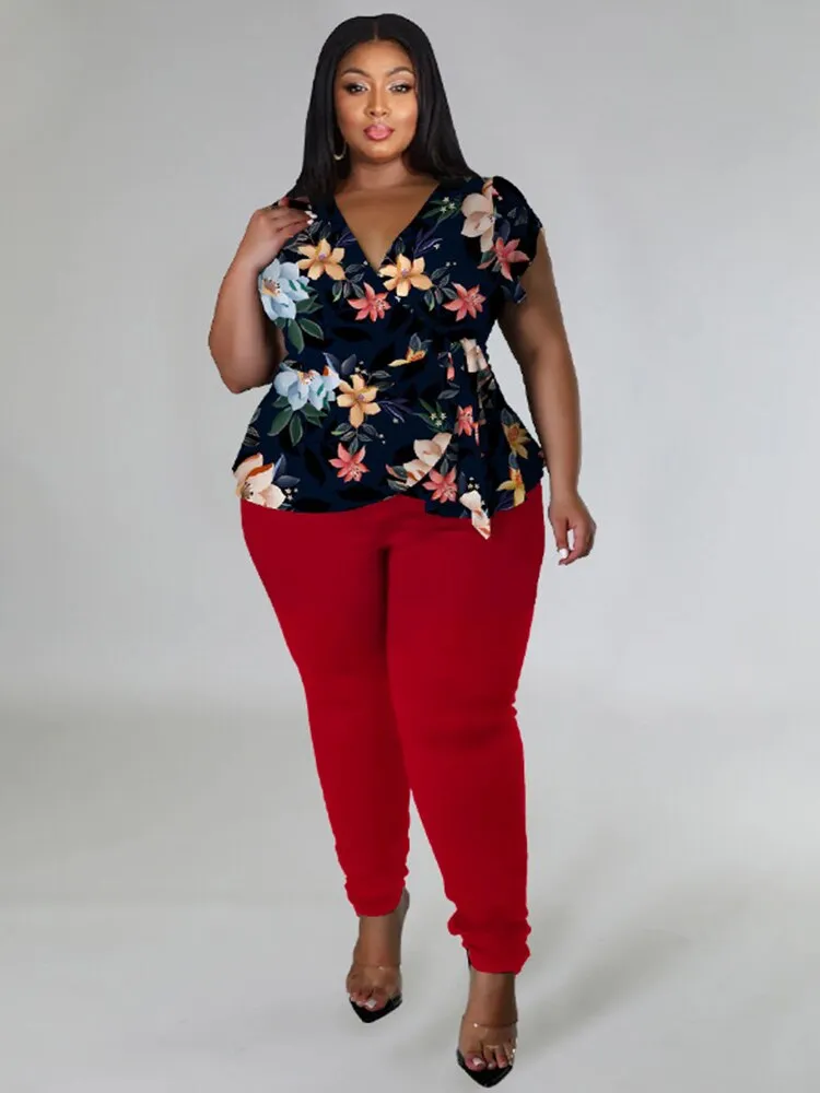 Two Piece Elegant Fitted Top and Leggings Set