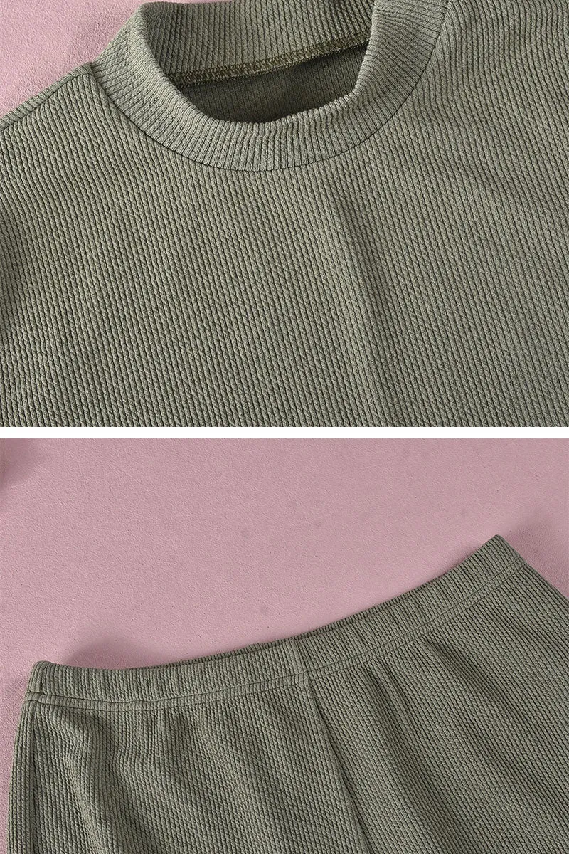 UJ0171 Crop Tee and Pants Set