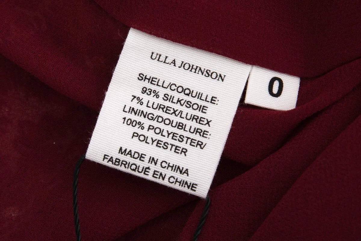 Ulla Johnson Purple Printed Ruffle Dress SZ 0