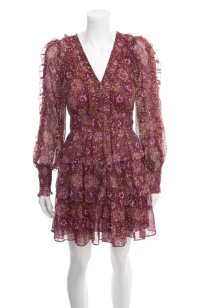 Ulla Johnson Purple Printed Ruffle Dress SZ 0