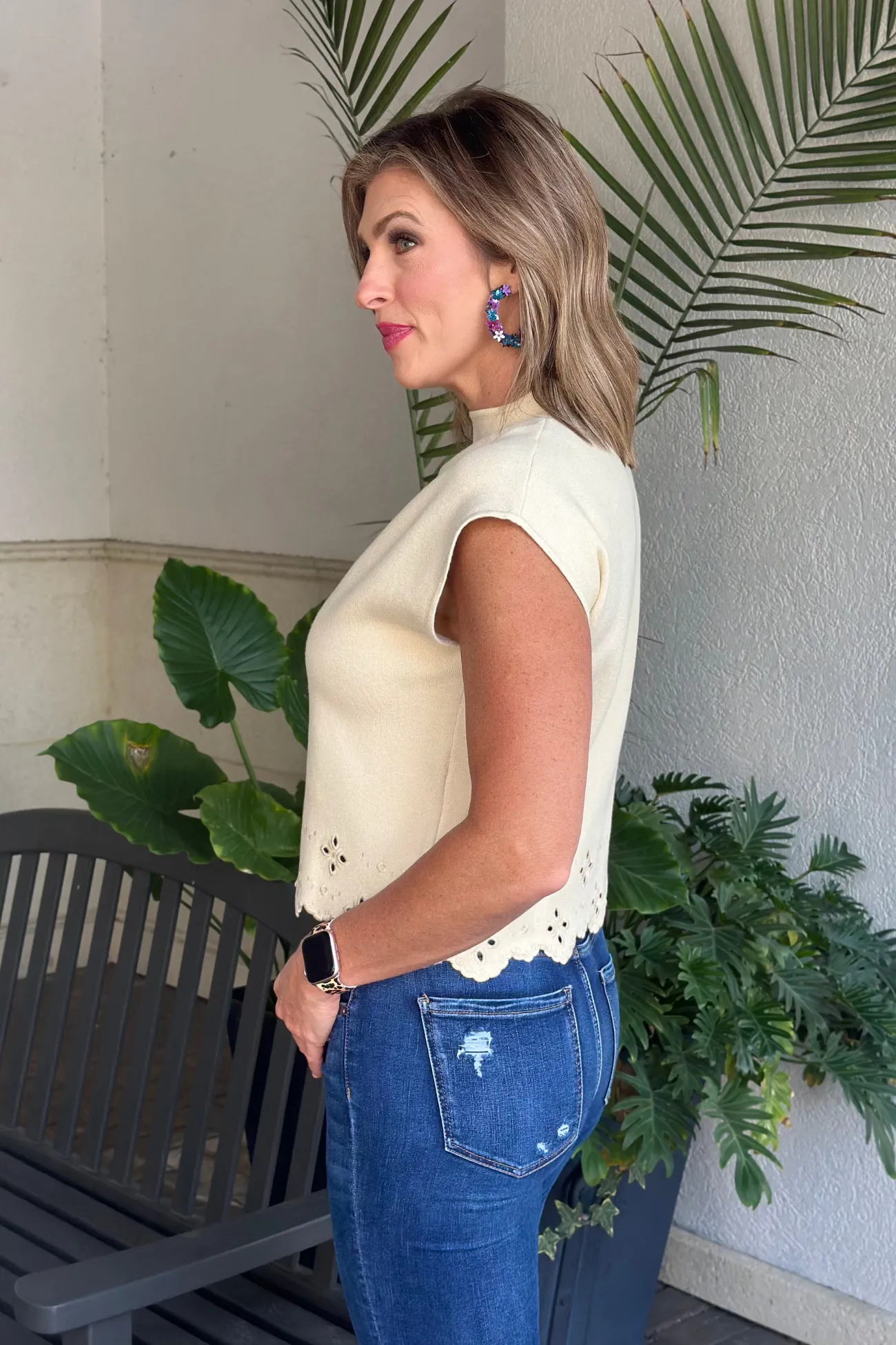 Unique Added Touch Laser Eyelet Top