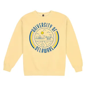 USCAPE University of Delaware '90s Flyer Fleece Crewneck, Yellow
