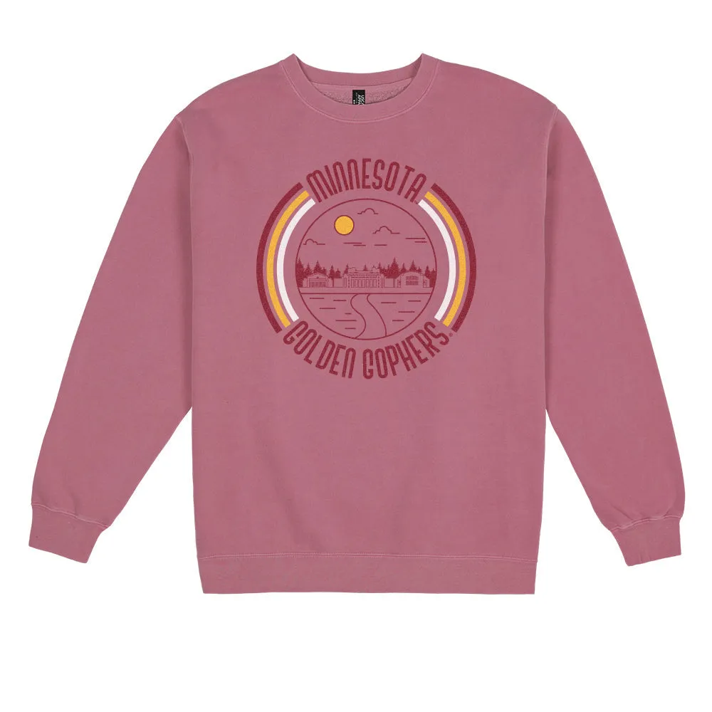 USCAPE University of Minnesota '90s Flyer Fleece Crewneck, Maroon
